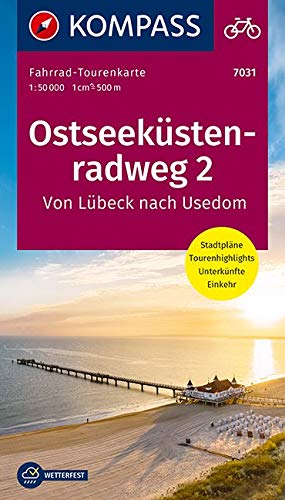 KOMPASS-Karten GmbH - Fahrrad-Tourenkarte Ostseeküstenradweg 2, von Lübeck nach Usedom: Fahrrad-Tourenkarte. GPS-genau. 1:50000. (KOMPASS-Fahrrad-Tourenkarten, Band 7031) - Preis vom 01.10.2026 17:08:56 h