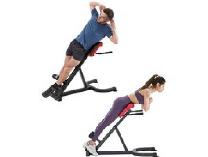 VEVOR Banc Lombaire Réglable, Banc d'Hyperextension Capacité de 136 kg, Chaise Romaine Multifonction, Équipement d'Exercice pour Fessiers, Ischio-jambiers, Bas du Dos et Abdomen, Fitness Gym Domicile