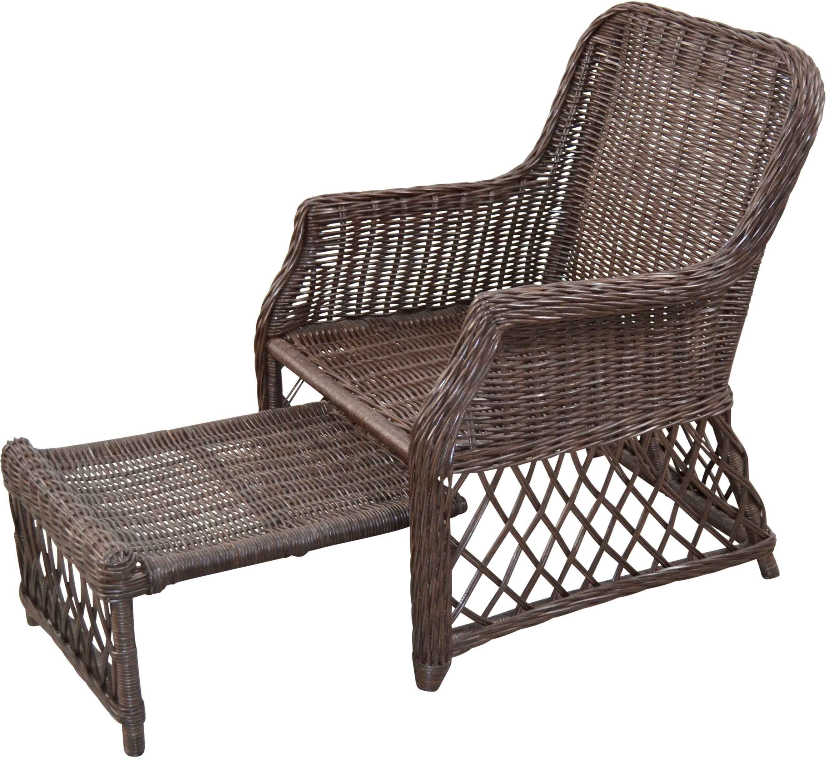 Rattanstuhl HOME AFFAIRE, braun, B:67cm H:91cm T:75cm, Der Rattansessel von Home affaire punktet mit ausziehbarem Fussteil und sorgt so für behagliche Momente. Darauf lassen sich bequem die Beine hochlegen, wodurch in den eigenen vier Wänden ein Ort der E