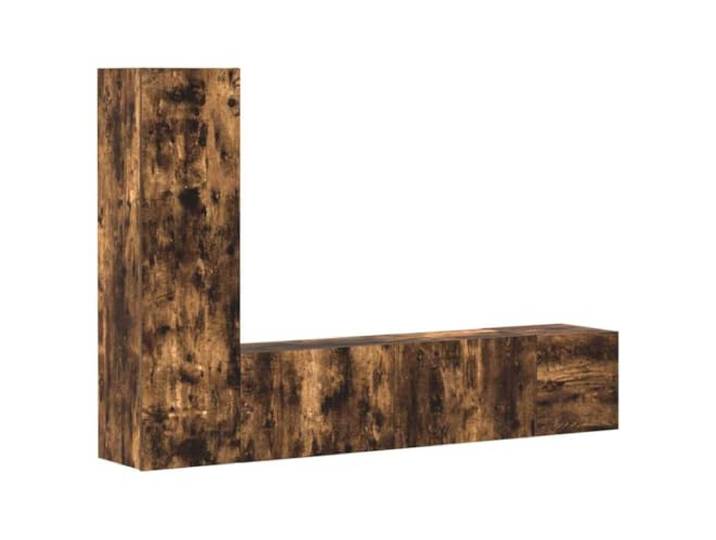 GHVBNMF 3-TLG TV-Schrank Set Wandmontage Lowboard Räuchereiche Platzsparende Hänge-TV-Möbel aus Holzwerkstoff in Räuchereiche-Optik für Wohnzimmer und Heimkino mit viel Stauraum.