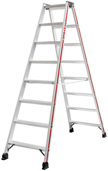 Escabeau double à marches, 2x8 marches Hymer (402416)