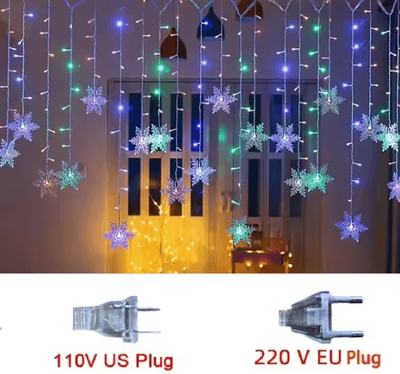 Inspire Curations Snowflake LED Curtain Lights With 8 Flashing Modes multicolor 220v Eu Plug