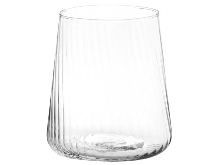 Trinkbecher aus transparentem, geriffeltem Glas