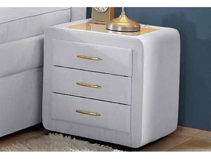 Nachtkommode MAINTAL, grau (silbergrau), B:48cm H:50cm T:43cm, Sideboards, Nachtkommode