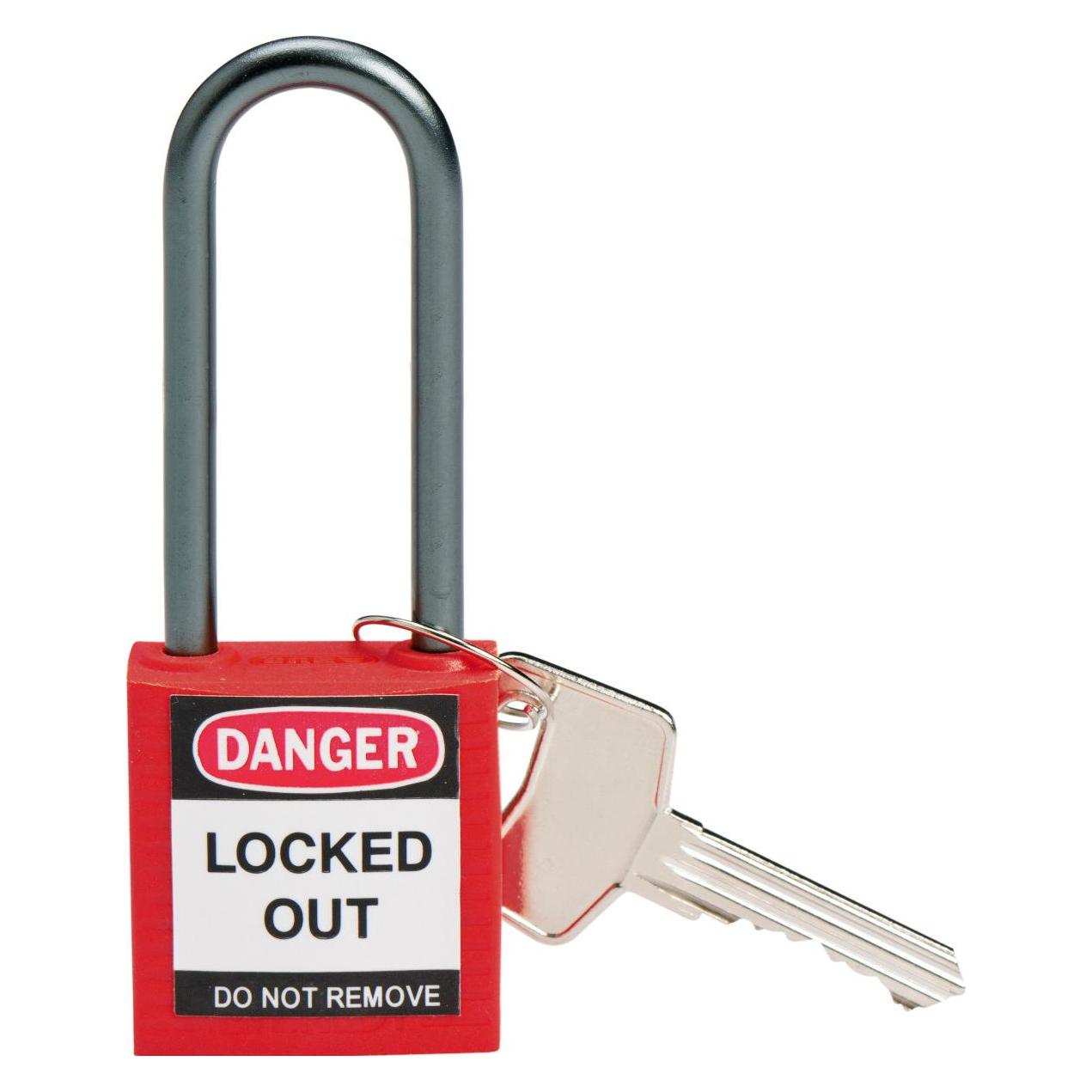 Brady kompaktes Sicherheitsschloss Nylon, Rot, 50mm Bügelhöhe, 4,7mm Aluminium-Schliessbügel (Keyed (814136)