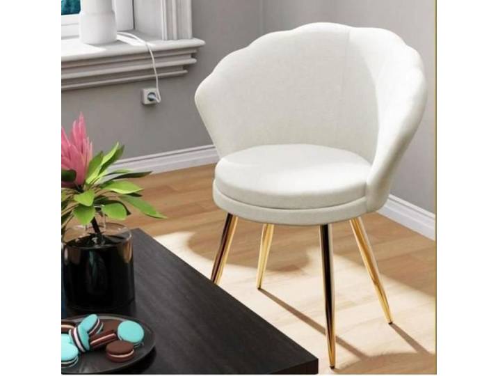 Fauteuils et Chaises Velours pour Salon - MIPAN - Fauteuil Coquillage pour Salon Chambre Coiffeuse - Blanc - FAUTEUIL DE BUREAU