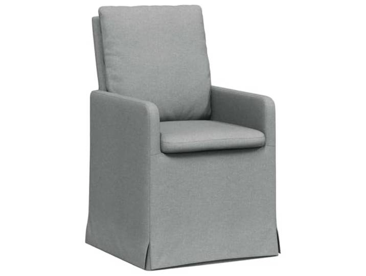KUTYWEXFM Esszimmerstühle 2er Set Stoff Polsterstuhl mit Rollen Hellgrau Moderne Polstersessel mit Rollen und Armlehnen für maximale Flexibilität am Küchentisch und im Esszimmer. Max. 110 kg.
