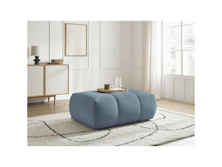 Hocker Fuji, Hellblau, Kunststoff, rechteckig, 112x44x80 cm, Wohnzimmer, Hocker, Sitzhocker