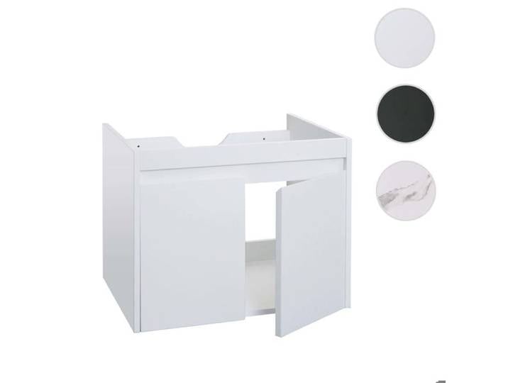 Meuble sous-lavabo HWC-L86 2 portes 48x59x46cm blanc