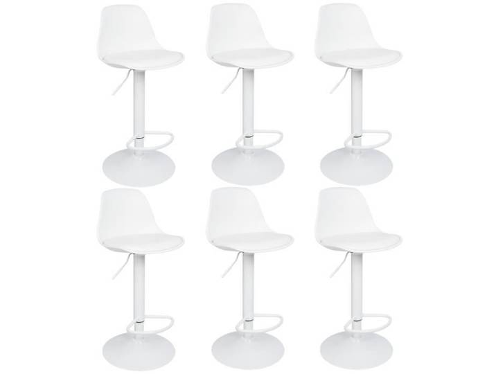Chaises de bar HOMEWELL - Blanc - Lot de 6 - Contemporain - Design - Intérieur