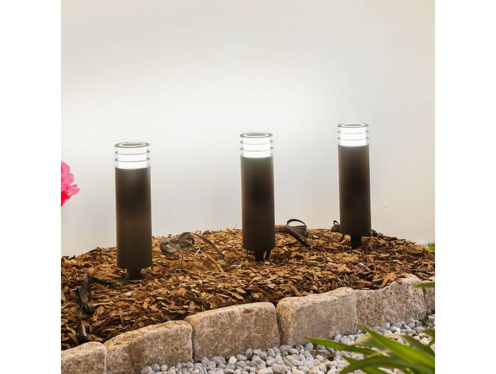 Kaelo LED Smart Lampe de Jardin w/Pointes de terre 3 pcs. Noir - Lindby - Terrasse - Moderne - Plastique - Multi-ampoules
