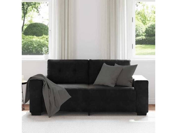velours Canapé 2 Adultes/enfants - SHIELDPRO® - CANAPÉ FIXE 2 places - noir 180x77x82 cm 516625