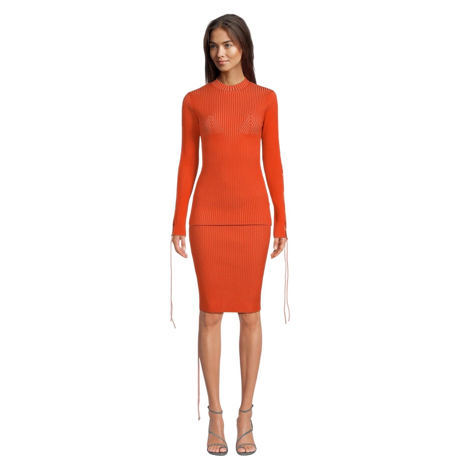 Off White Dames/Dames Slim Trui (Koraalrood)