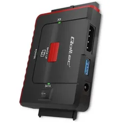 Qoltec 50645 Adapter USB 3.0 to IDE SATA (IDE, SATA), Schnittstellen Adapter, Rot, Schwarz