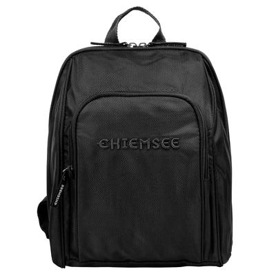 Cityrucksack CHIEMSEE "CHIEMSEE Damen", Damen, Gr. B/H/T: 30cm x 22cm x 11cm, onesize, schwarz, Kunstfaser, leicht glänzend, unifarben, Rucksäcke Cityrucksack