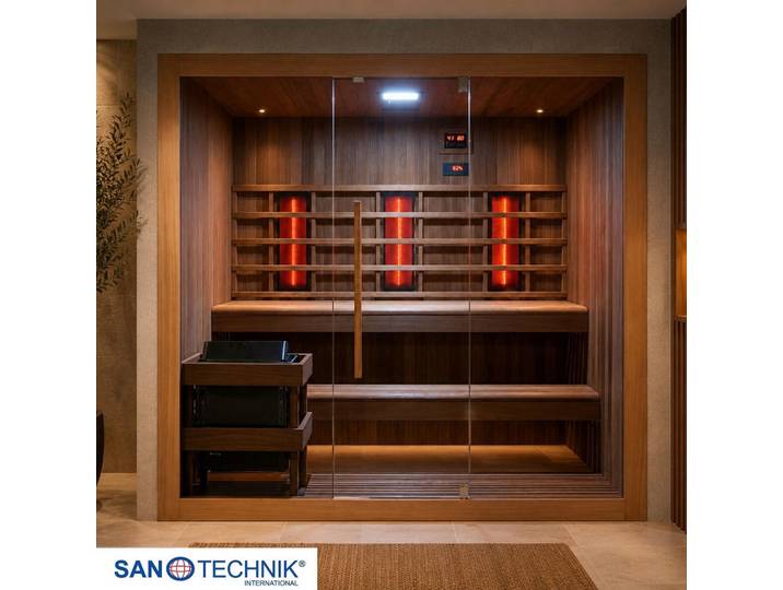 Sanotechnik Sauna- und Infrarotkabine Kotka, Naturfarben, Holz, 150x190x200 cm, Freizeit & Co, Wellness & Gesundheit, Sauna