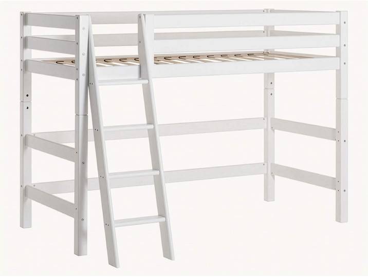 Mittel-Hochbett Ortholino - mit Treppe - 90x200 cm