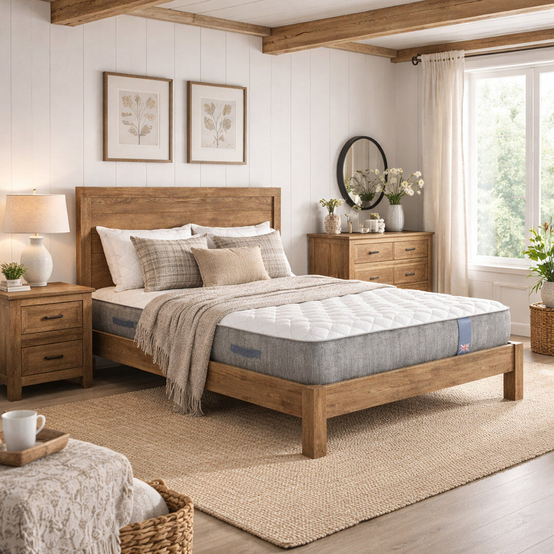 Latitude Run Medium Natural Wool Pocket Spring Eco Foam Hybrid Mattress Kingsize (5')