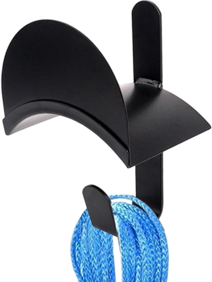 Hoofdstel Ophangrek Stal Hanger Zwart - Dubbel Haak Ontwerp - 18 x 7 x 10 cm