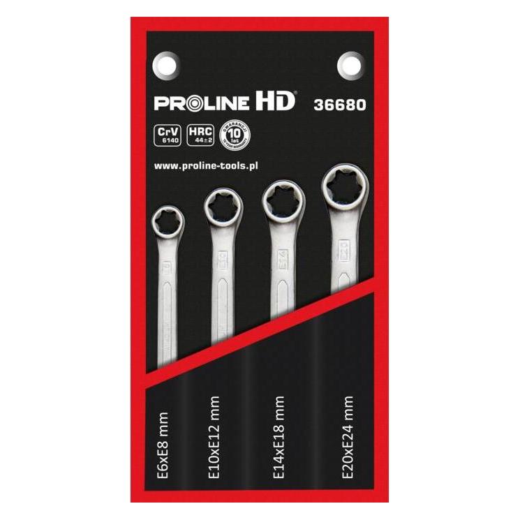 Proline Pro-Line doppelseitiger Torx-Schlüsselsatz E6-E24 4-tlg. (36680) (36680)