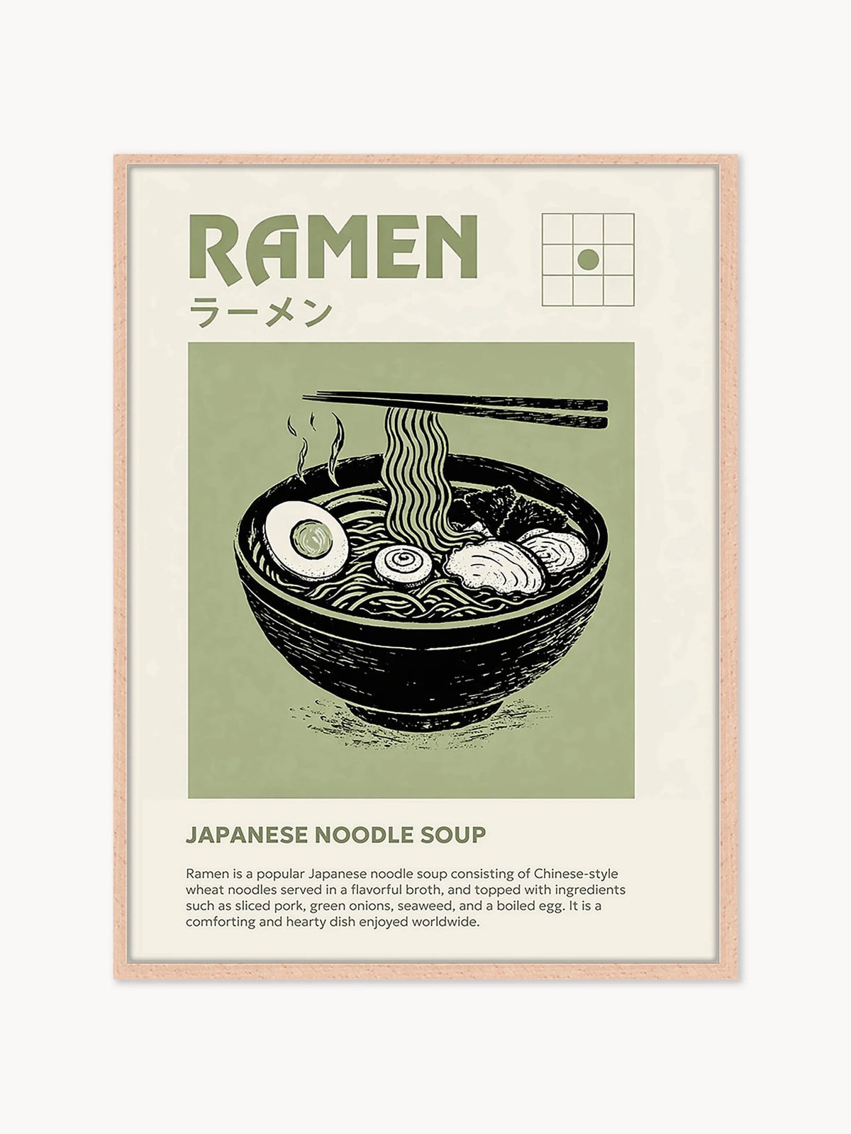 Handgemaakte ingelijste digitale print Ramen illustratie