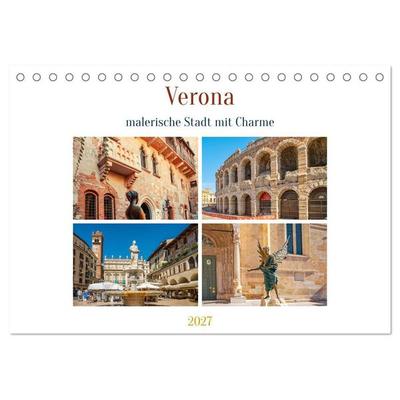 Verona - malerische Stadt mit Charme (Tischkalender 2027 DIN A5 quer), CALVENDO Monatskalender