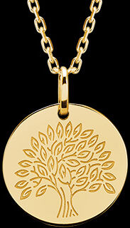 Edenly AnhÃ¤nger Lebensbaum zum Gravieren - Gelbgold, 9 Karat