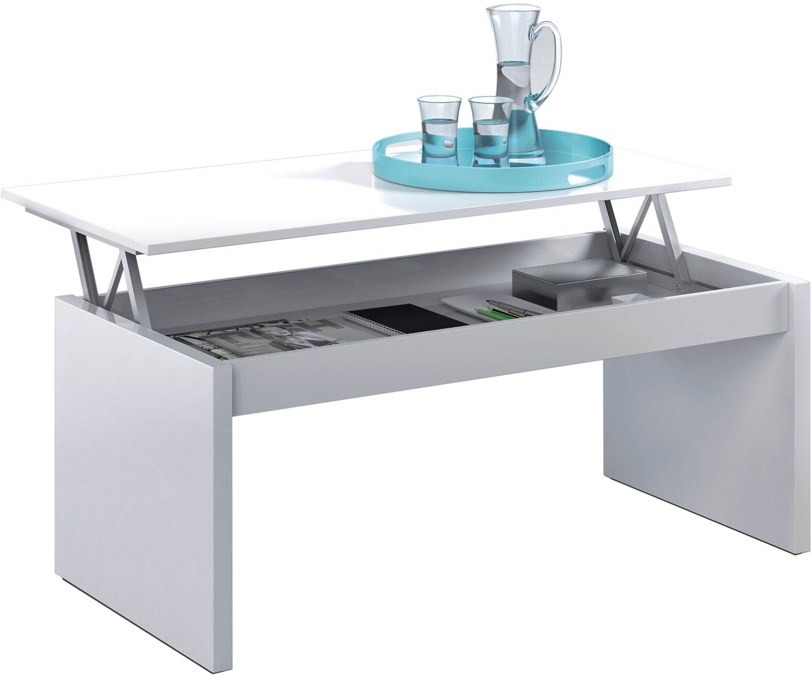 convertiblecenter Table basse à plateau relevable PRATIK