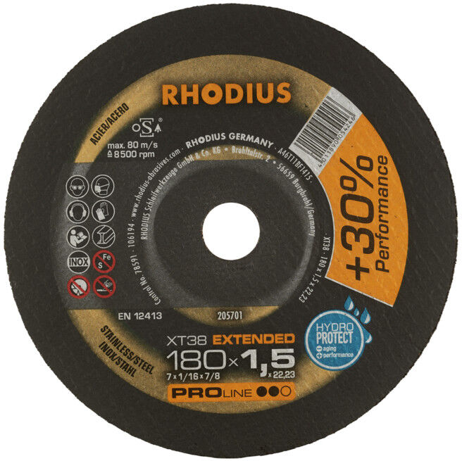 Disque de tronçonnage extra-fin Rhodius XT38 (205701)
