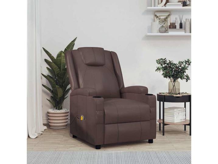 vidaXL Massagesessel, Massagesessel Braun Kunstleder