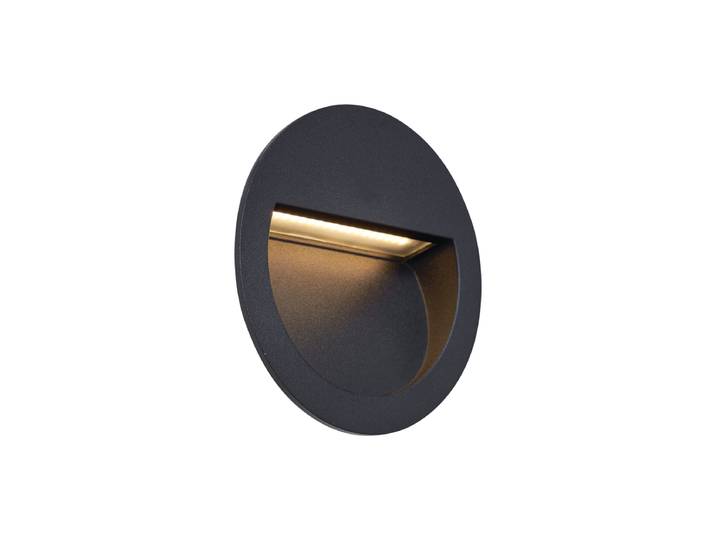 Applique murale encastrable moderne noire avec LED IP65 - Gem