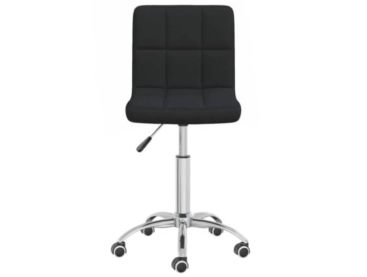 NKOPPFG Esszimmerstuhl Drehbar Schwarz Stoff Verstellbar Gasdruckfeder, 360 Grad drehbare Rollen, weicher Stoffbezug, dick gepolstert, vielseitig