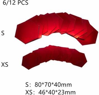Inspire Essentials Hexagon Acrylic Mirror Wall Stickers Self Adhesive Decor Tiles red 6 Pcs s 80x70x40mm