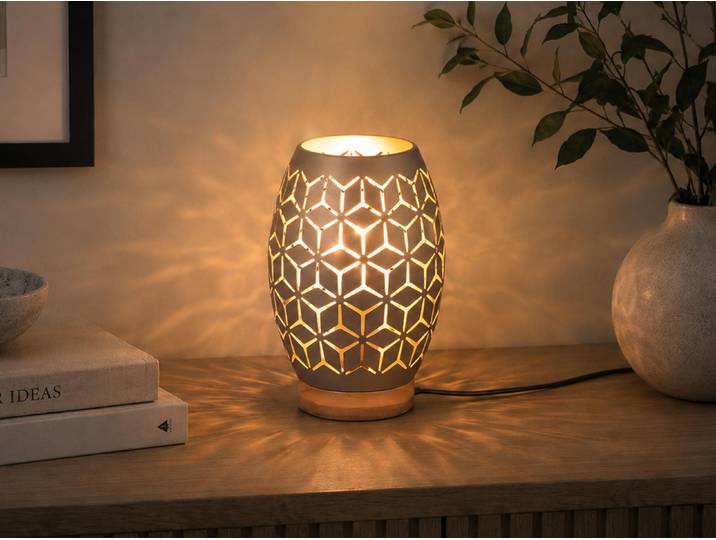 Trio - Tischlampe BIDAR - Braun - 15x15x21.5 cm