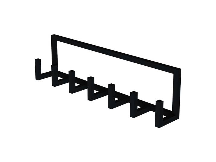[en.casa] Wandgarderobe Lyngen, Schwarz, Metall, 75x20x10 cm, Garderobe, Garderobenhaken