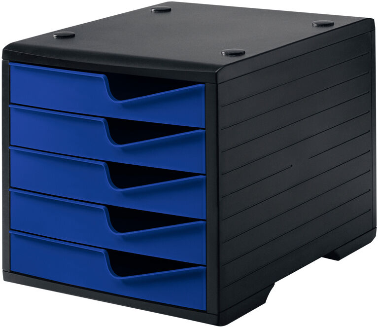 B2B Partner Sortierbox, 5 Schubladen, schwarz/blau