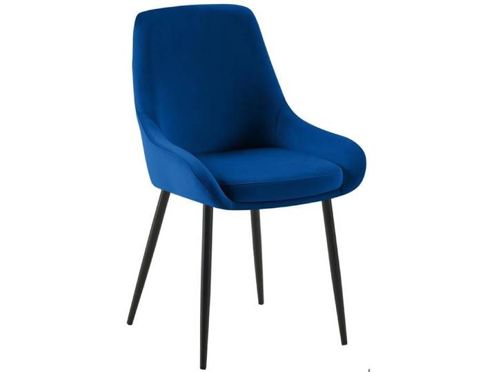 Chaise de salle a manger elegance confort design moderne en velours bleu fonce structure metallique 10_0007147