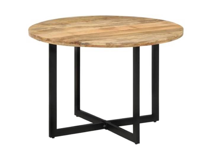 Roanoer Runder Esstisch 110x75 cm Mangoholz Massiv Küchentisch Unikater Speisetisch für Esszimmer und Küche mit robuster Platte aus Echtholz auf stabilem schwarzem Eisengestell.