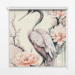 INNENROLLO - Fensterrollo - Rollo - 100x140 cm - Reiher in Blumen