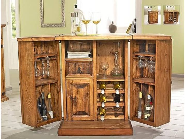 WOLF MÖBEL WOOD YOU LIKE Wolf MÖBEL Bar/Kommode aufklappbar Massivholz MEXIKO Pinie mexikanischer Landhausstil
