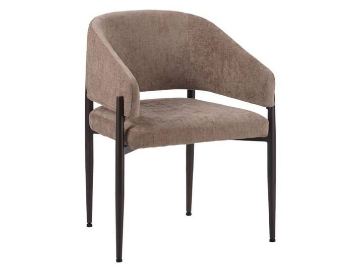 Livin24 Chaise de salle à manger en velours Bret taupe