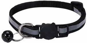 Uplifted Finds Reflective Adjustable Safety Cat Collar With Locator Bell black