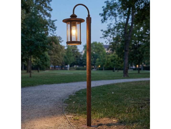 Zayn Lampe de Jardin H109 Rouille - Lindby - Terrasse - Ancien - Aluminium - À ampoule unique