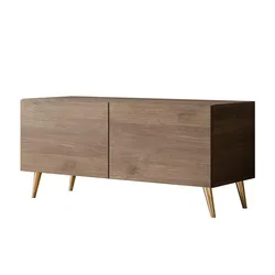 TV-UNIT COLGANTE NUSSBAUM auf Füßen mit LED