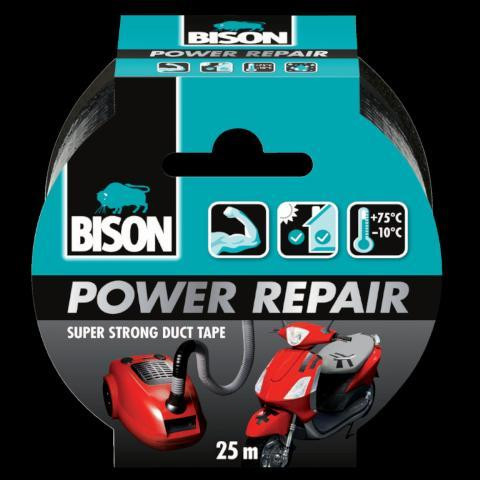 Bison Power Repair Tape Zwart 25 m