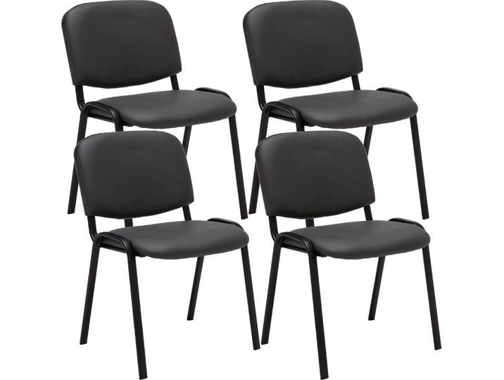 lot de 4 chaises visiteurs Ken similicuir