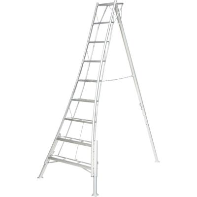 Vielzweckleiter NIWAKI, silberfarben, B:127cm H:270cm L:210cm, Aluminium, Leitern, Gartenleiter, gleicht Unebenheiten im Gelände aus