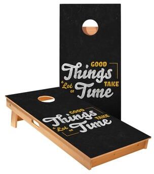 Skip's Garage Good Things Cornhole Boards