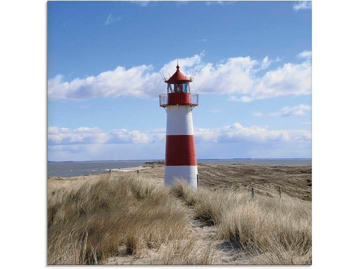 Glasbild ARTLAND Leuchtturm Sylt , blau (farbe bild(er): blau), B:40cm H:40cm, Bilder, Glasbild, in verschiedenen Grössen