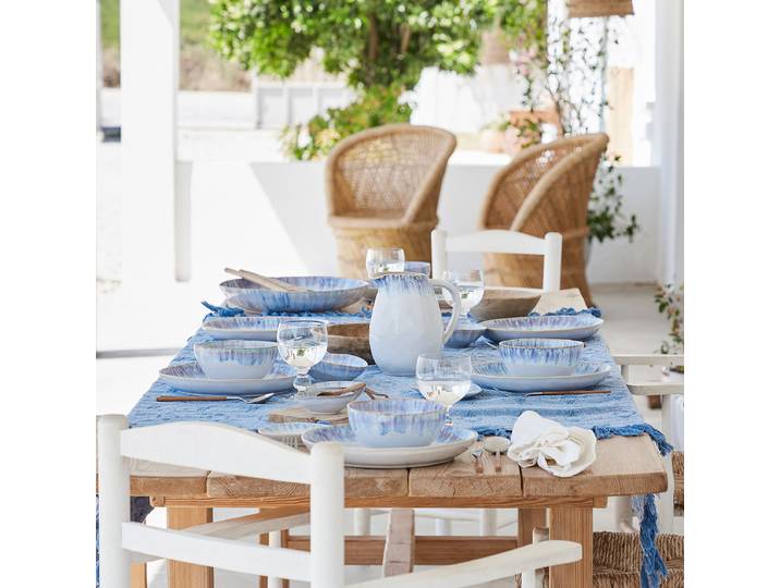 Tafelservice Brisa 12-teilig Typ B Blau/Weiß/Blau